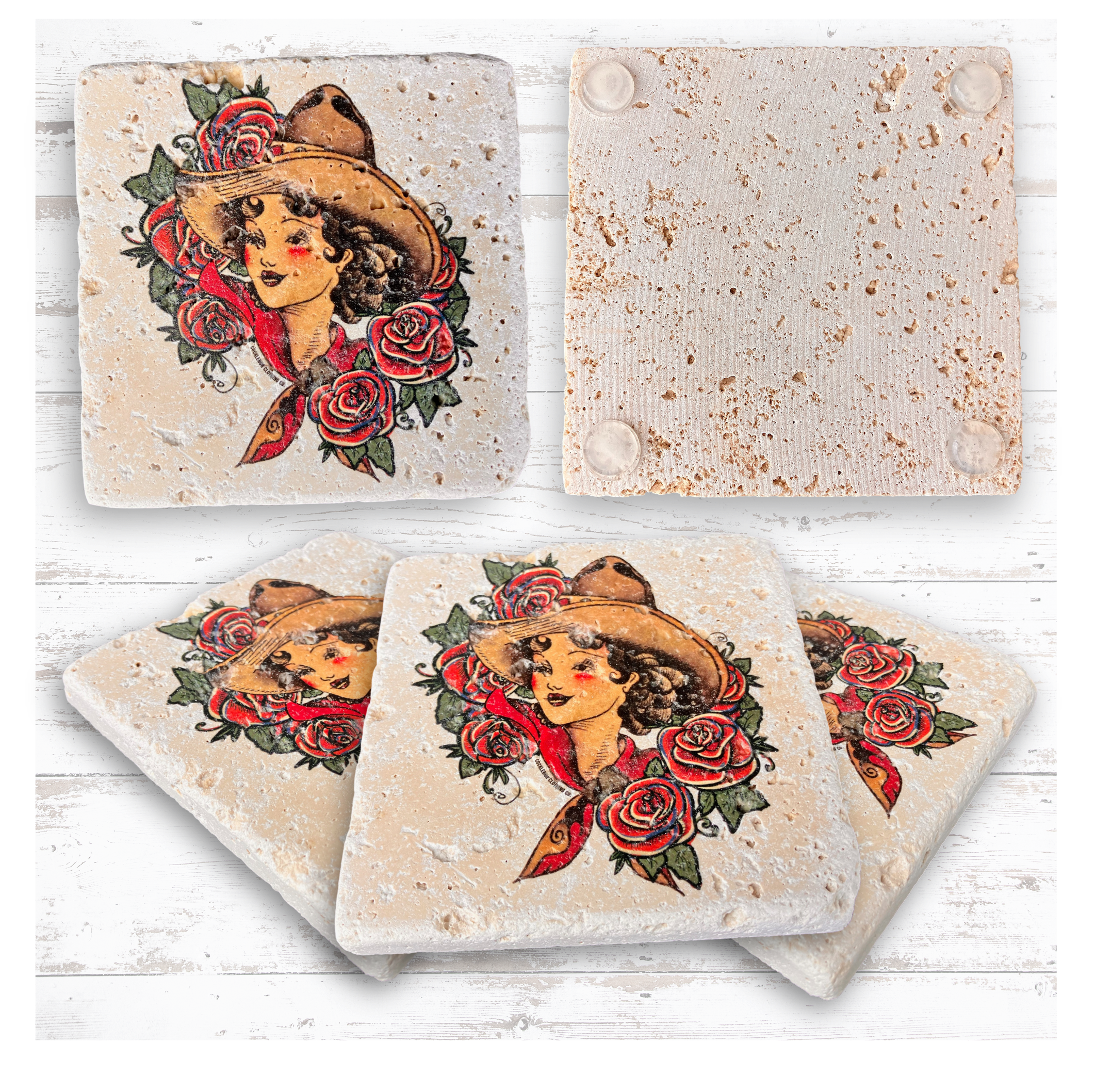 Tumbled Travertine Coaster 17