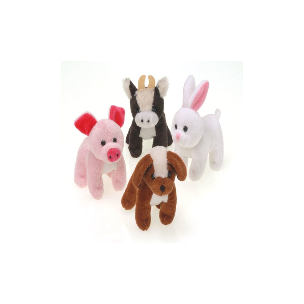 Farm Animal Plush Toys - Assorted 5" 3