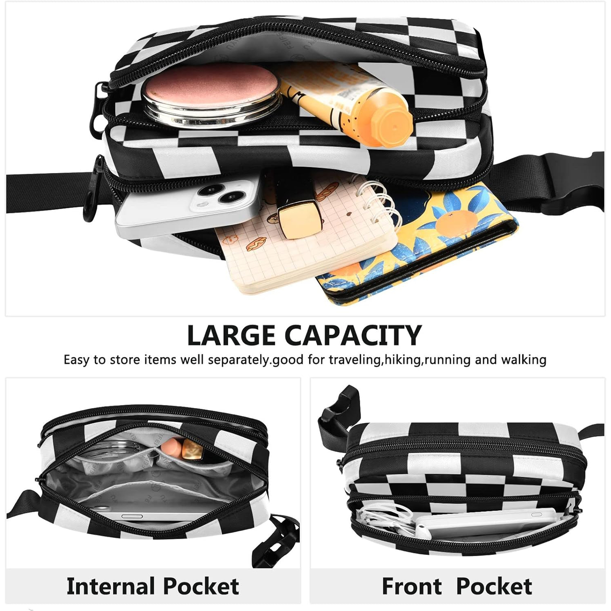 Checkered Pattern Fanny Pack 5