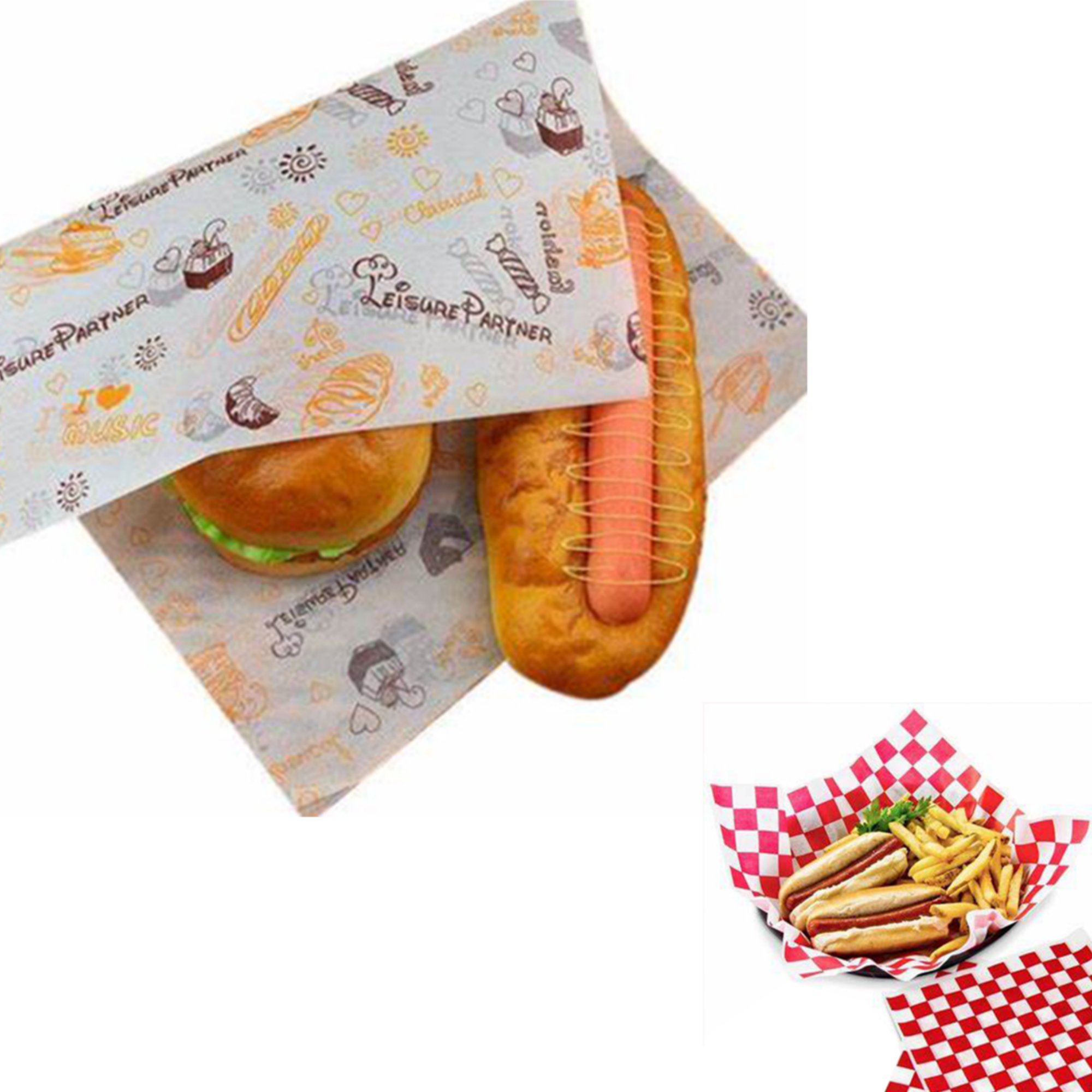 MOQ1000 12 inches Custom Food Wrap Paper 2