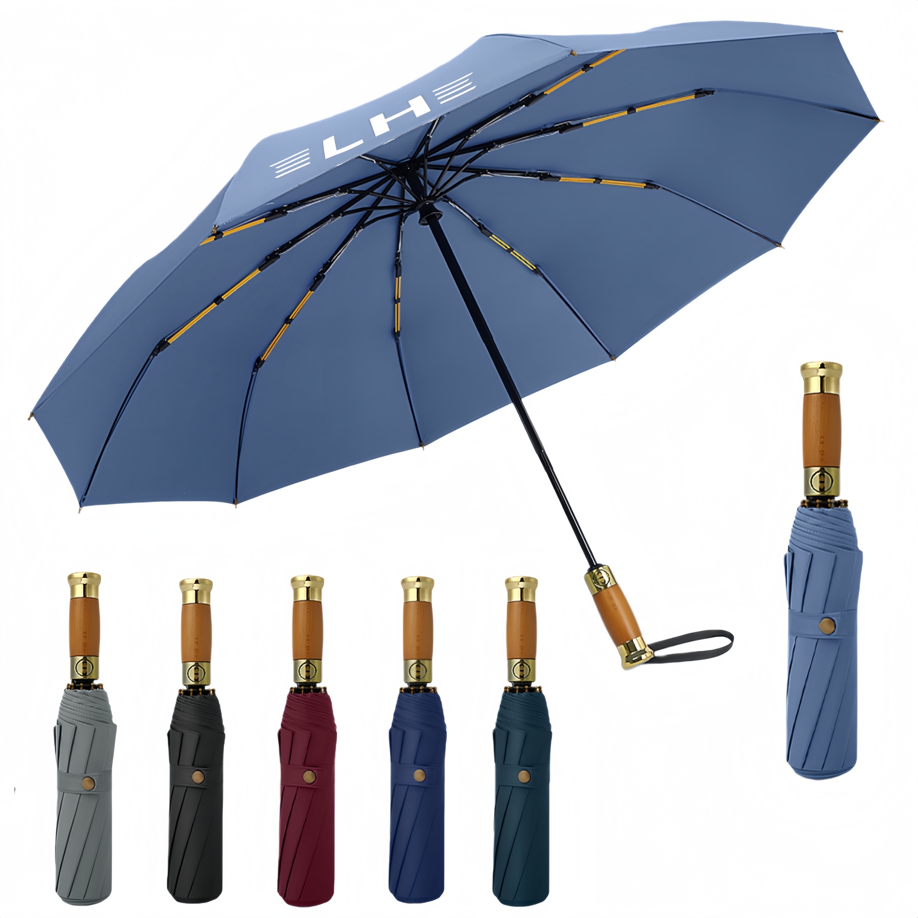 Premium Solid Wood Handle Business Umbrella