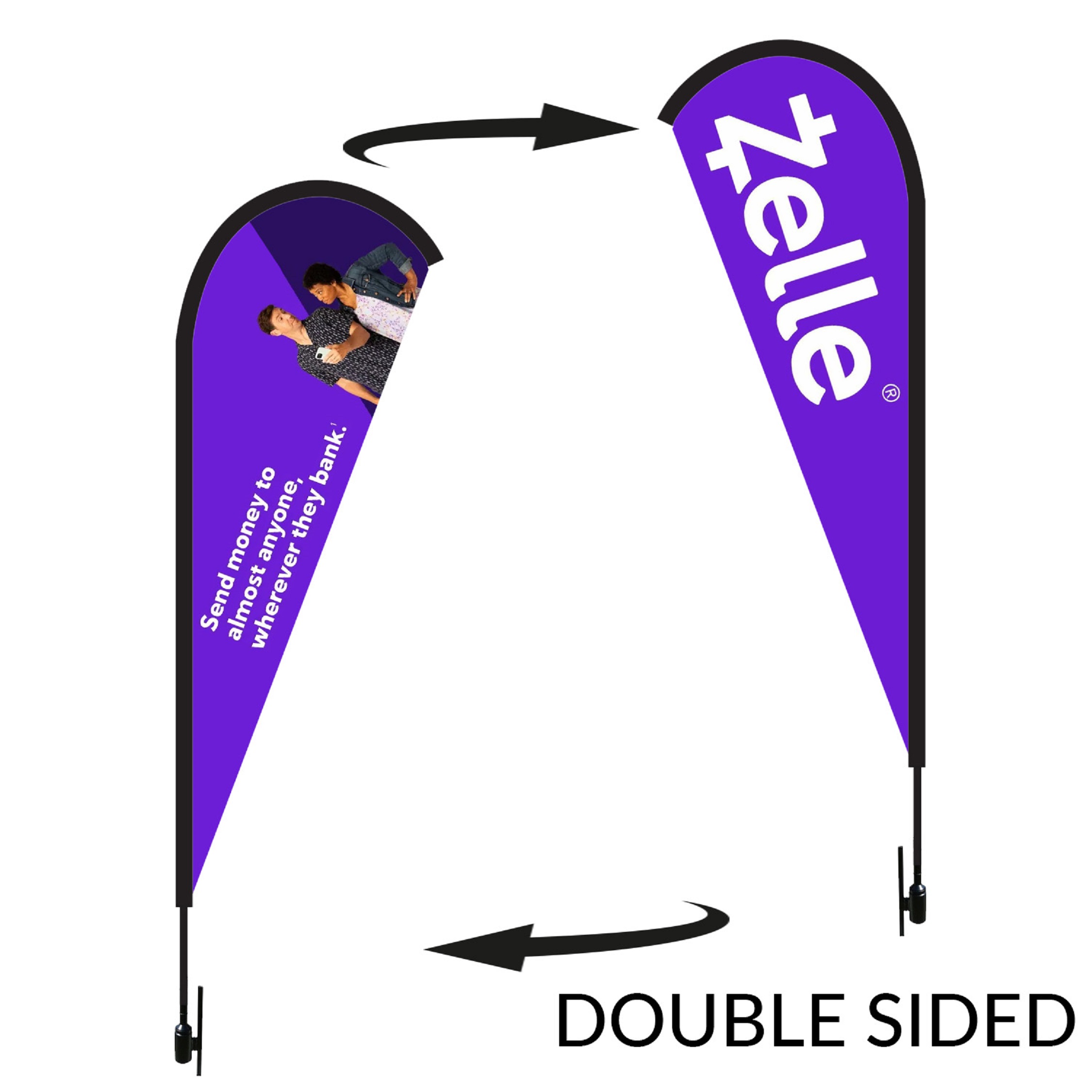 Tear Drop 11 ft Height Carbon Fiber Kit (Pole Set, Metal Ground Stake &Carry Bag/Double Sided Print)