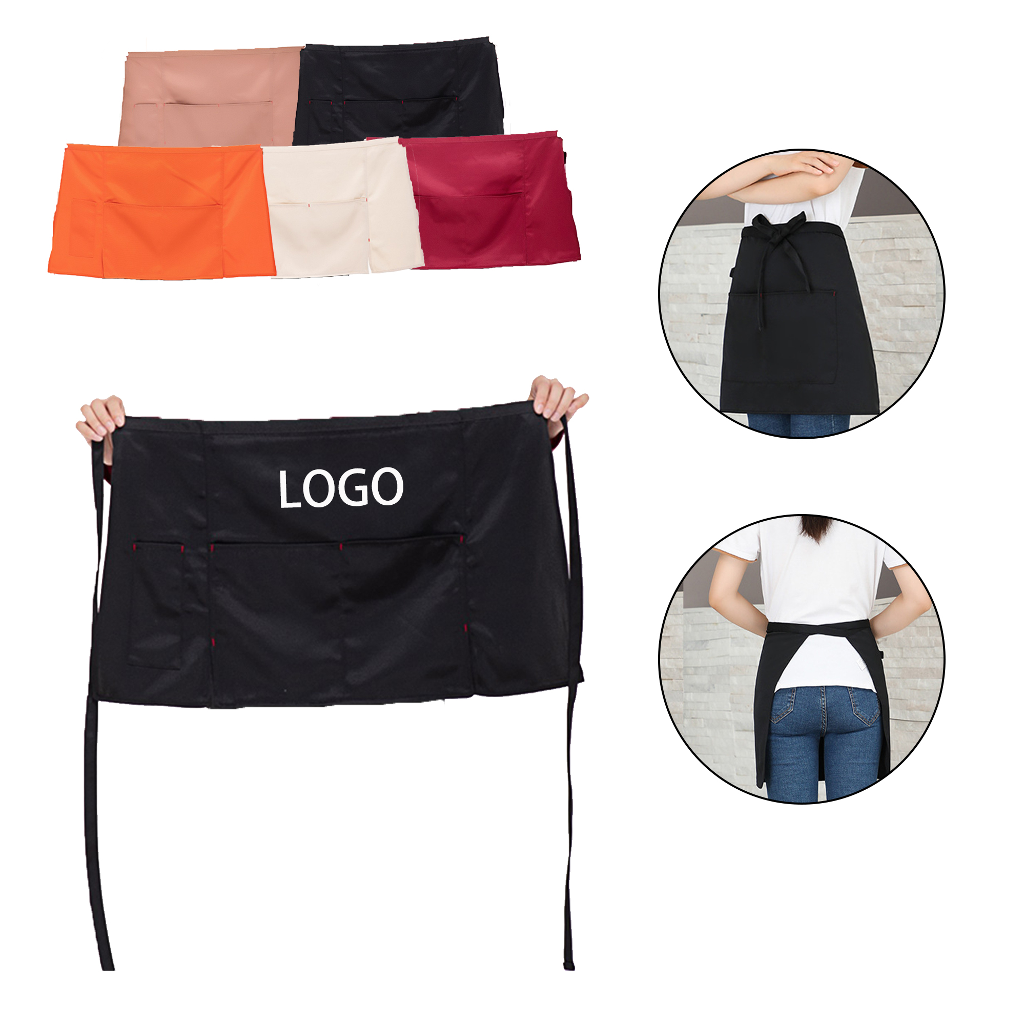 MOQ:10pcs Waist Aprons With Pockets