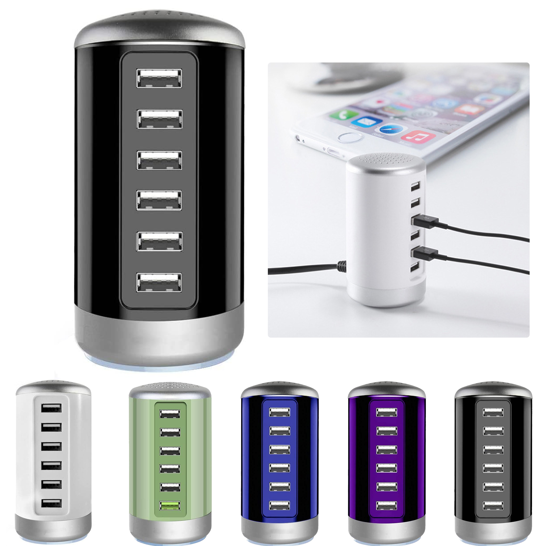 6-Port Desktop USB Charging Station 5