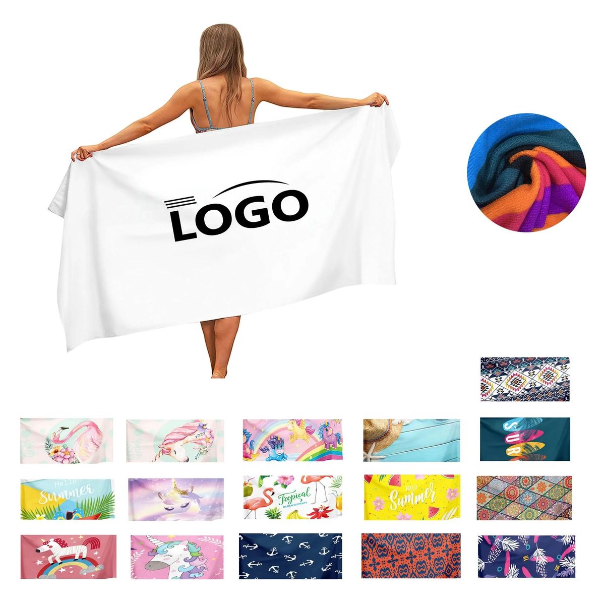 Full Color Printed Microfiber Summer Beach Sport Towel 28