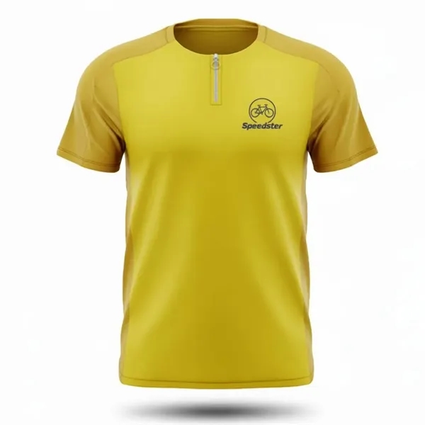 Sublimated Unisex Microfiber Short Sleeve Quarter Zip Shirt