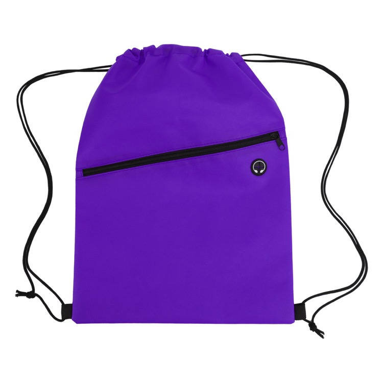 Non-Woven Sports Drawstring Bag with Front Zipper 43