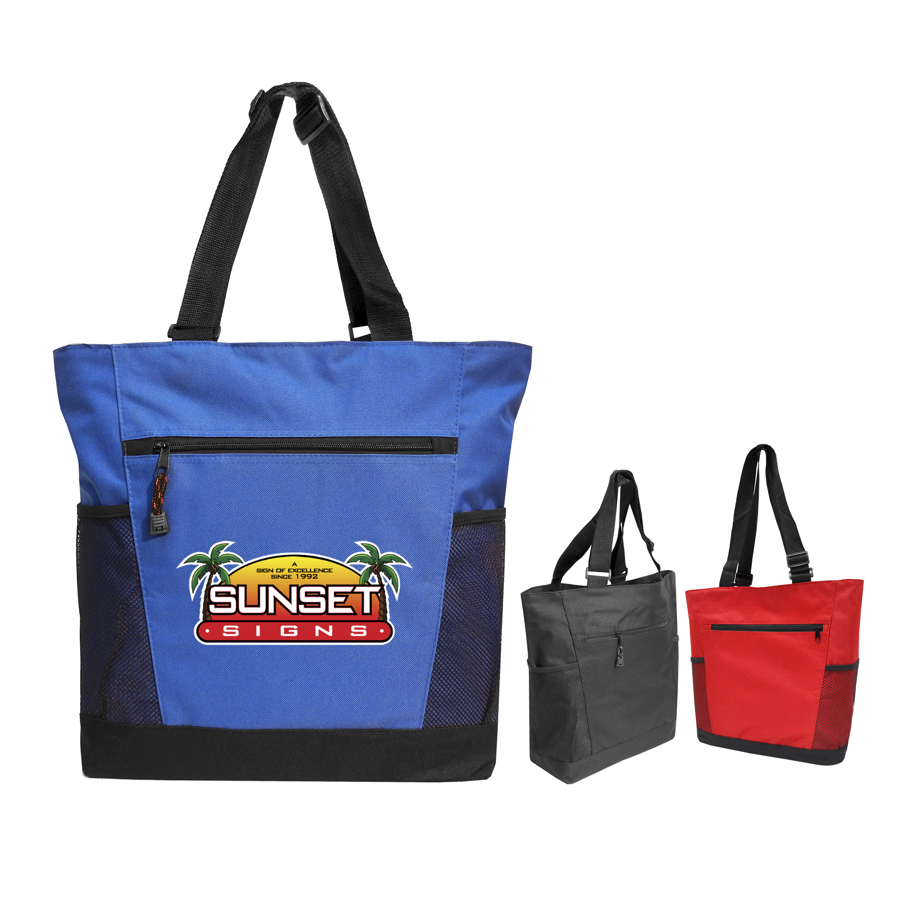 Adjustable Handle Zipper Tote, custom tote bag with logo imprint 10