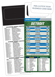 Pro Football Schedule Magnet - Peel and Stick Business Card (3.5x9)