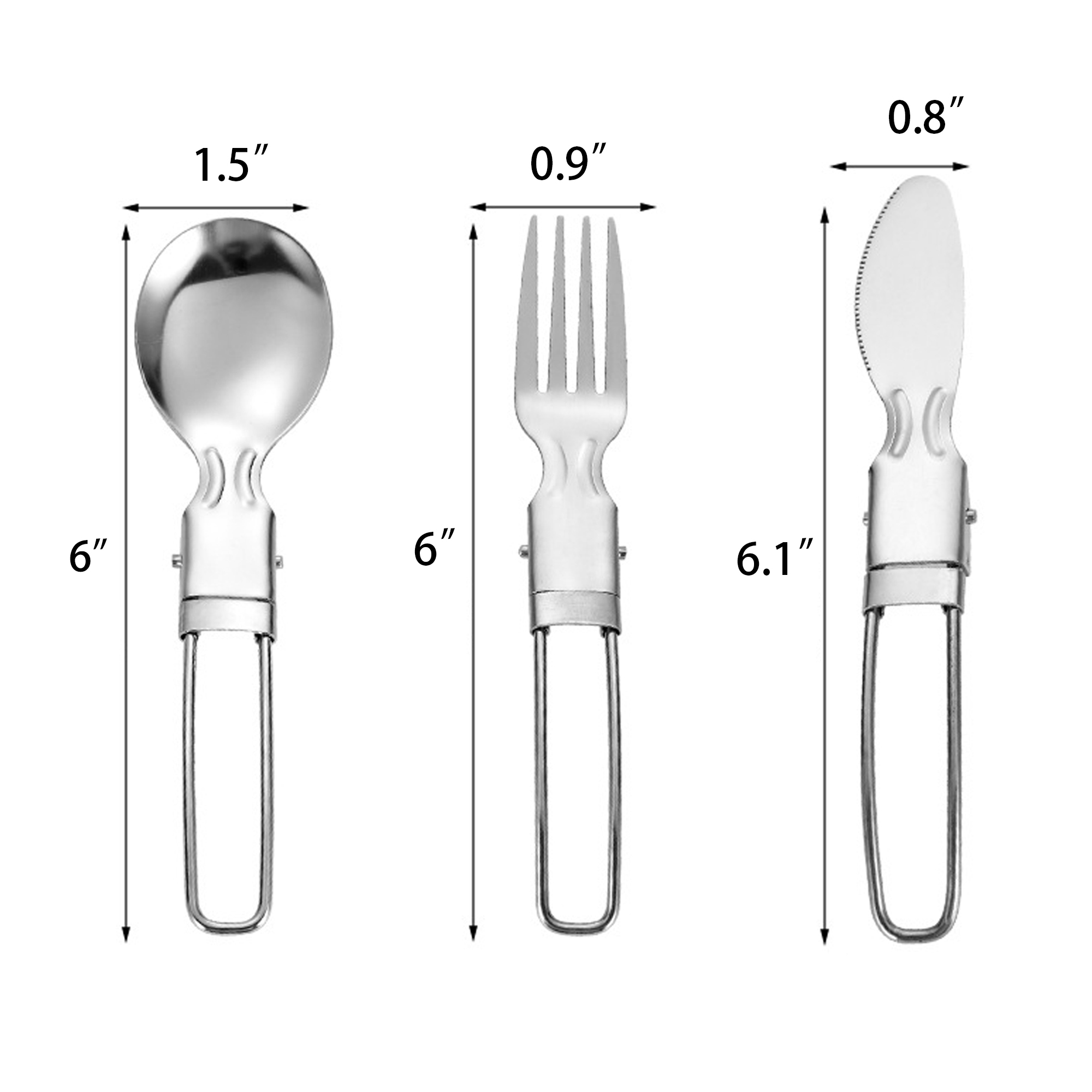 Portable Stainless Steel Foldable Cutlery Set 8