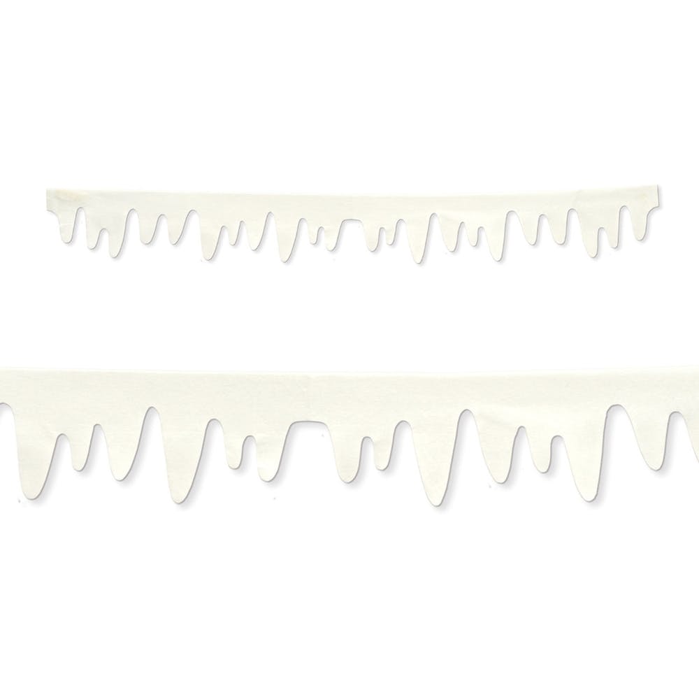 Fabric Icicle Decorations - White 8'1" 3