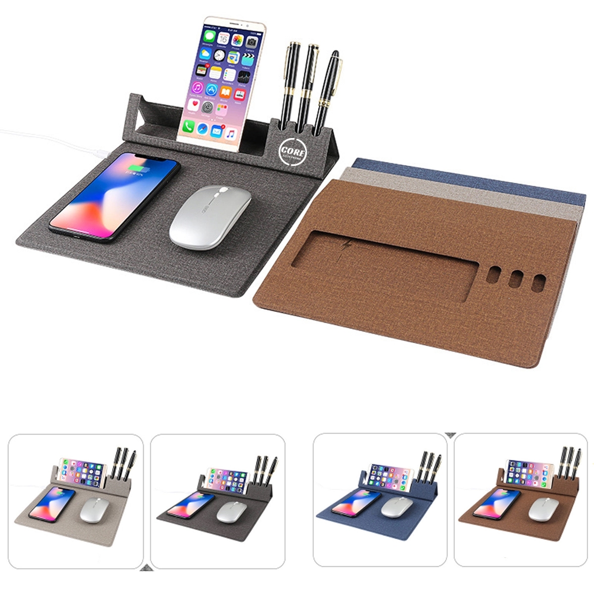 Wireless Charging Mouse Pad Charger With Pen Container