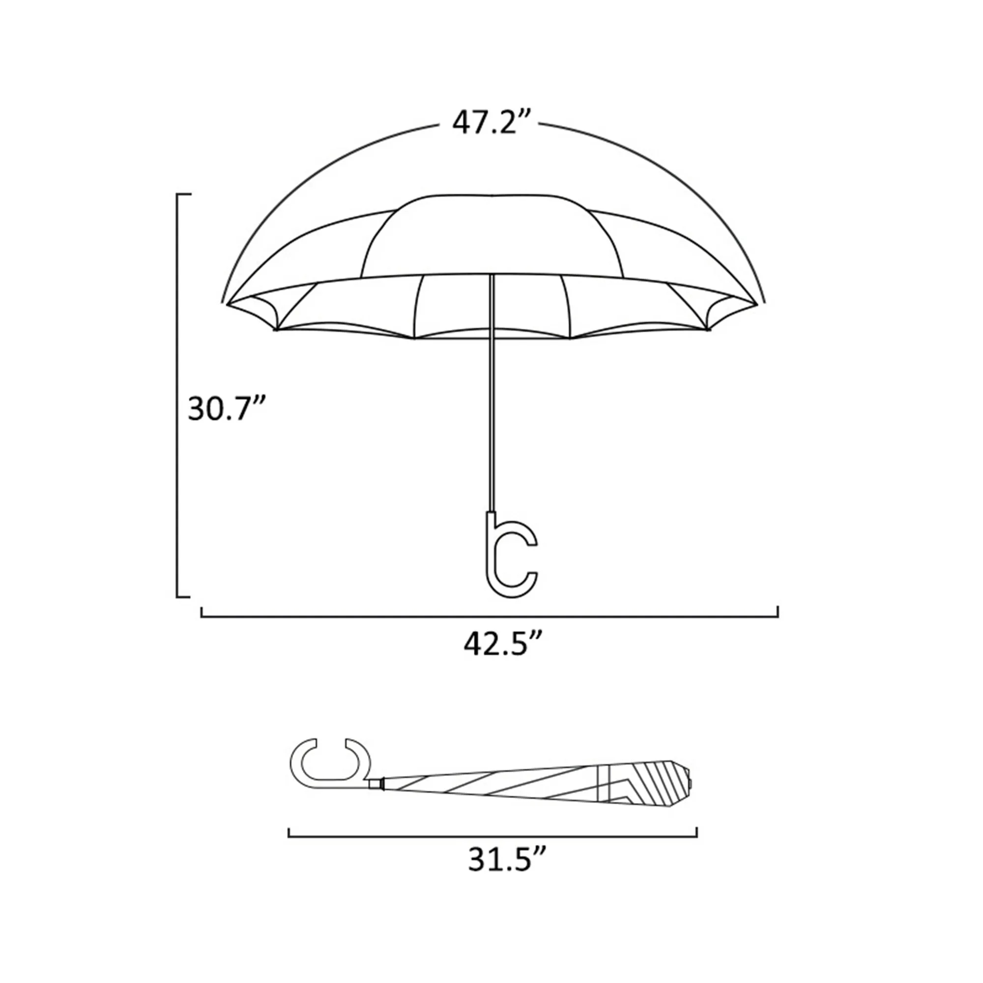 Inverted Reverse Umbrella C-Shaped Handle 6