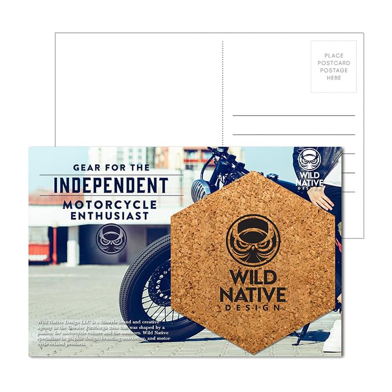Post Card with Hexagon Cork Coaster