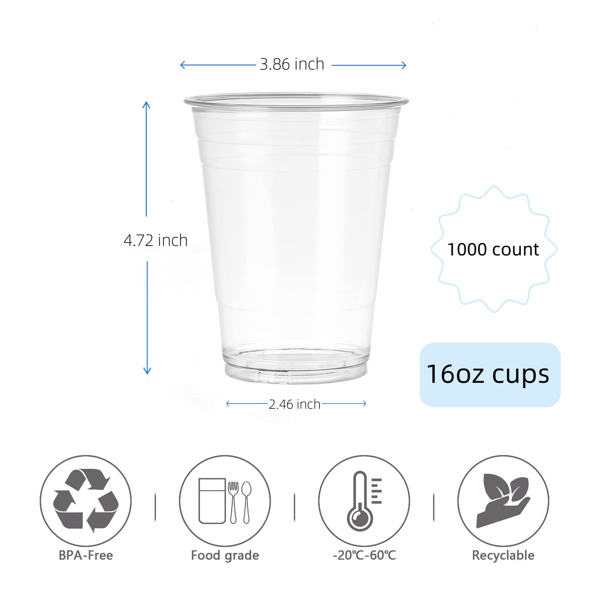 16 oz PET Plastic Cups 11