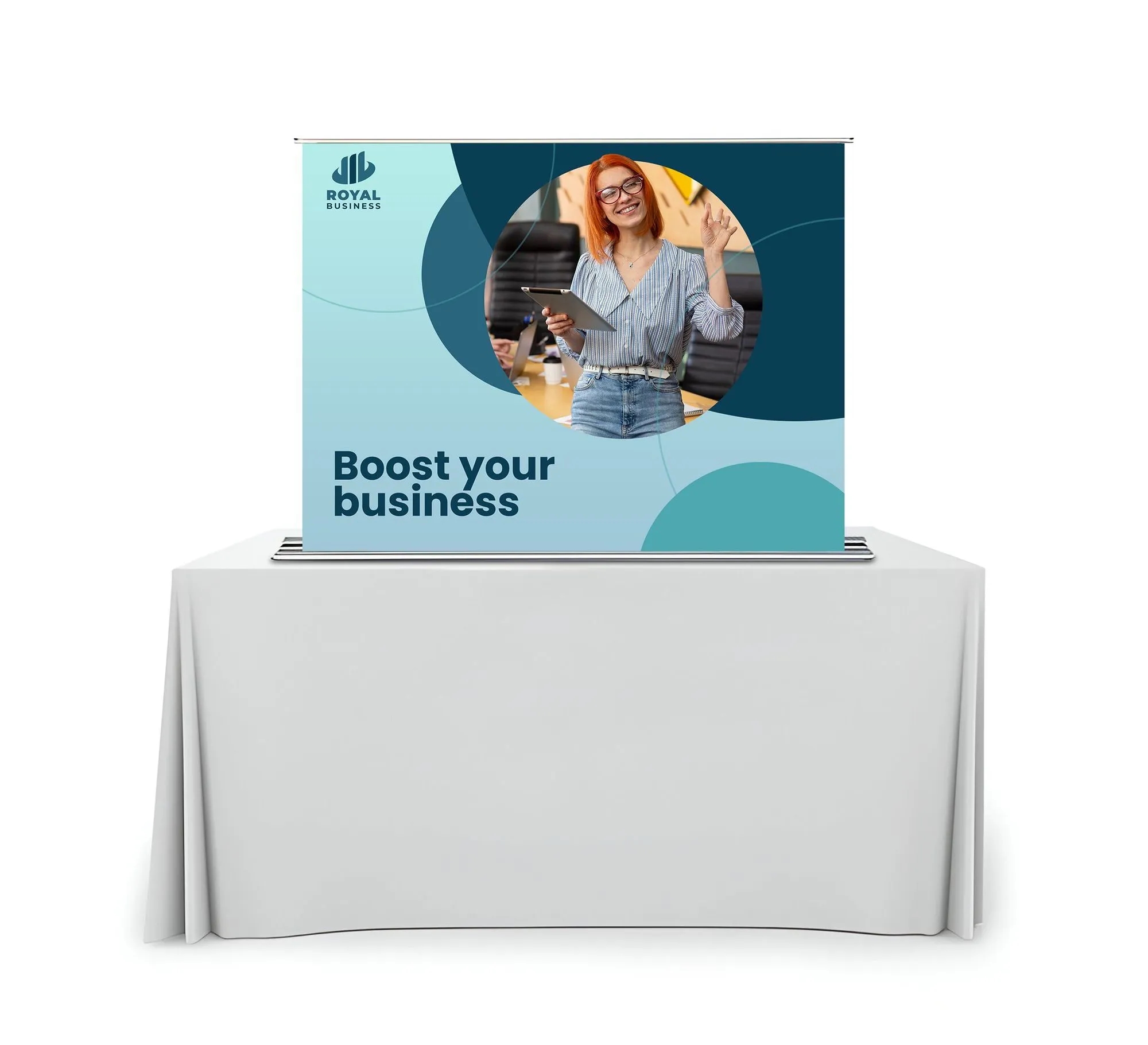Silverstep Tabletop 48'' Retractable Banner Stand with Light