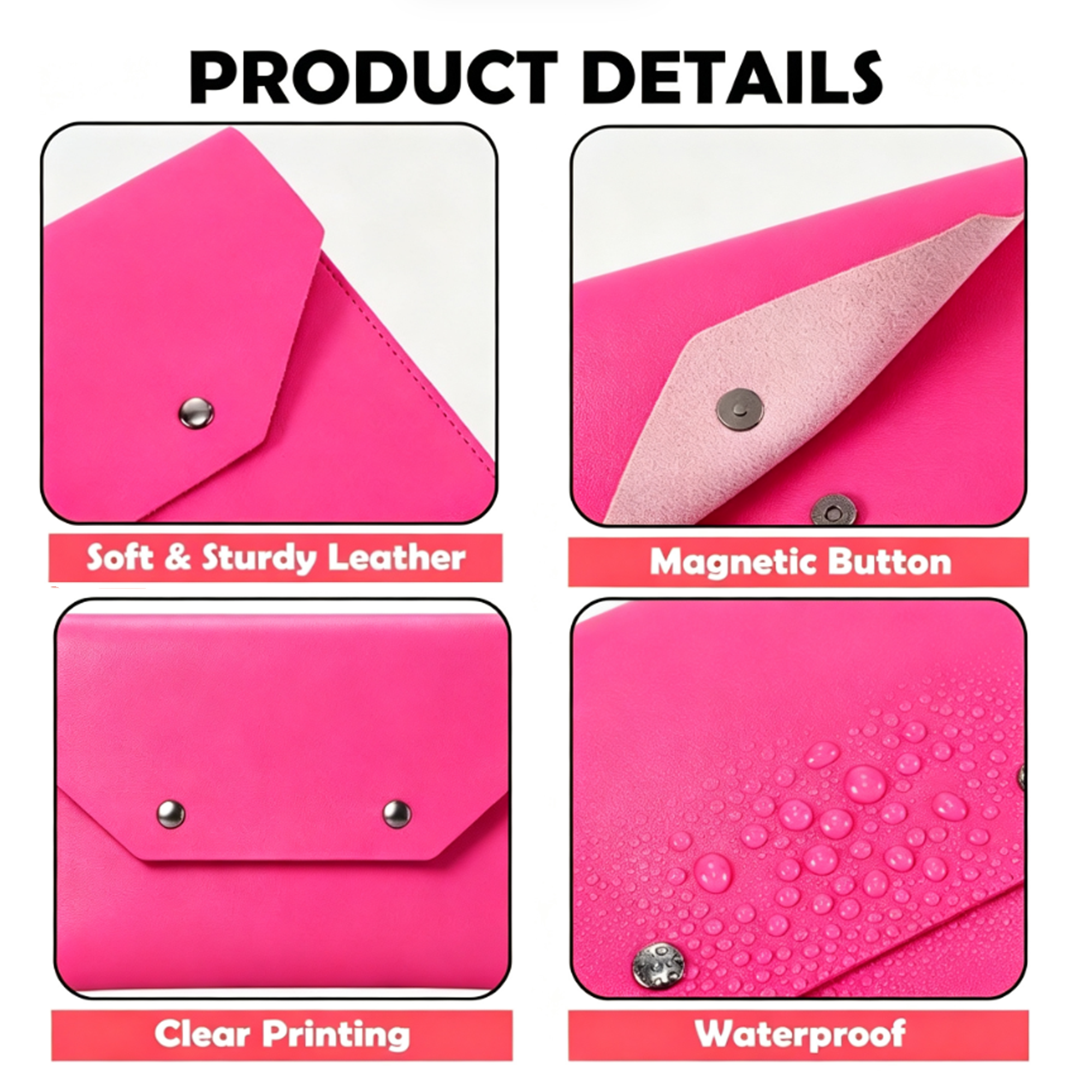 Custom Magnetic Leather Mahjong Accessory Bag 3