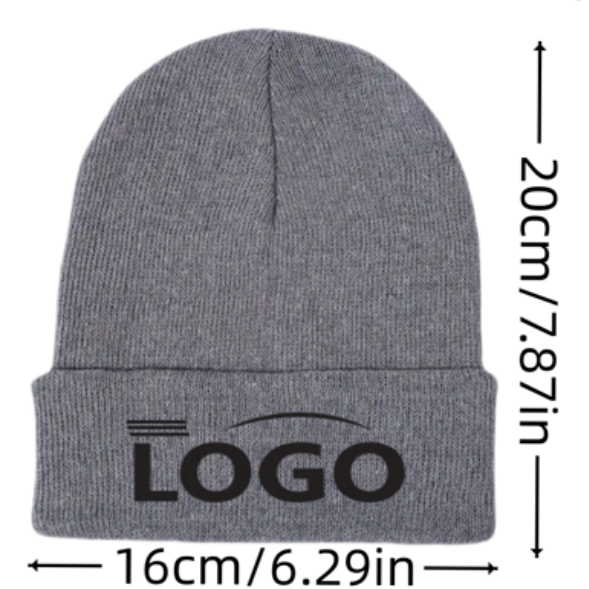 Custom Knit Beanie Hat Unisex Solid 4