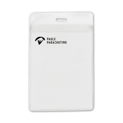 3.25" W x 5.31" H - Vertical Clear Vinyl Badge Holder (1 Color Imprint)