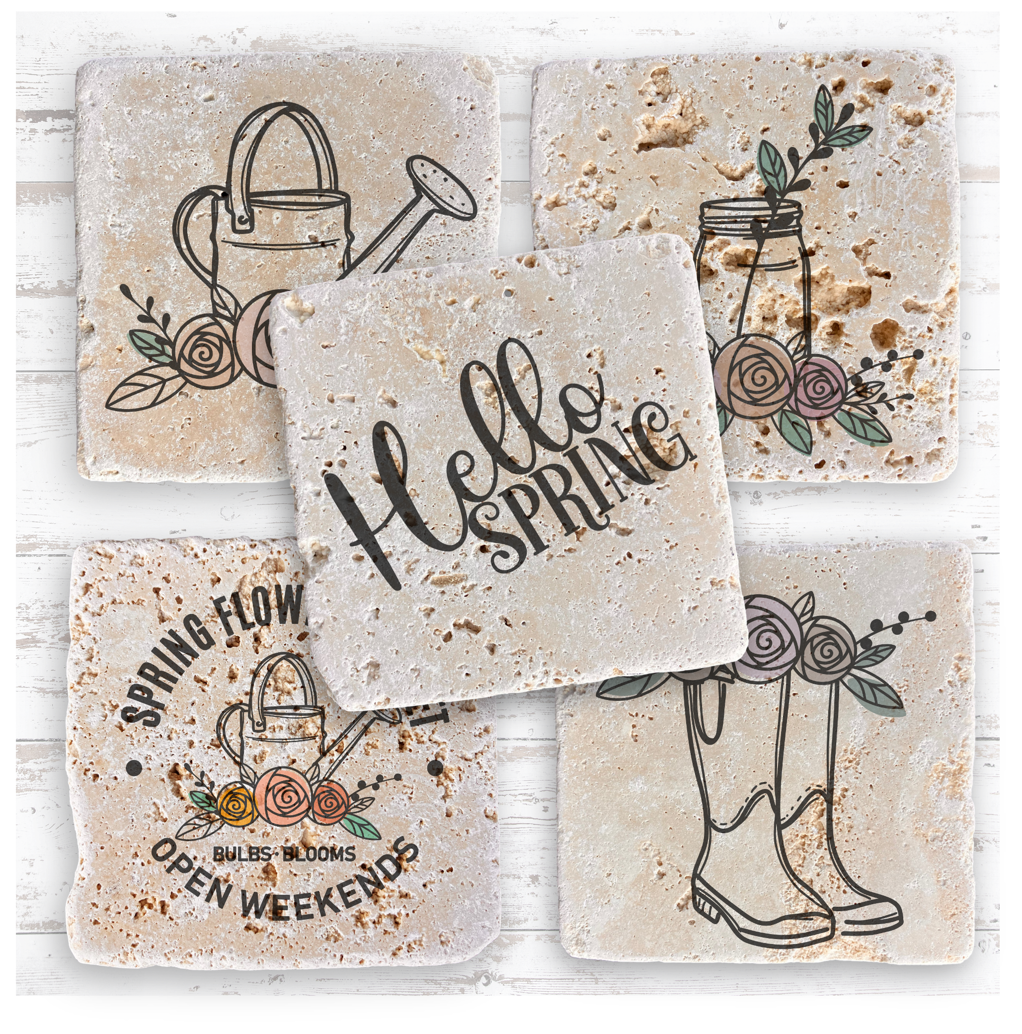 Tumbled Travertine Coaster 14