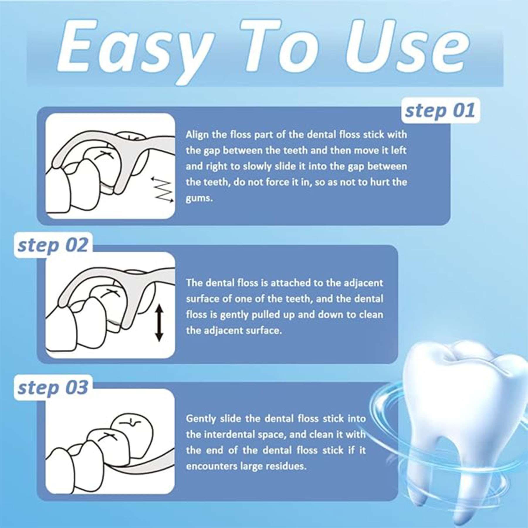 Compact Dental Floss Picks - Pack of 10 8