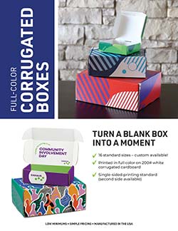 Corrugated boxes sales flyer