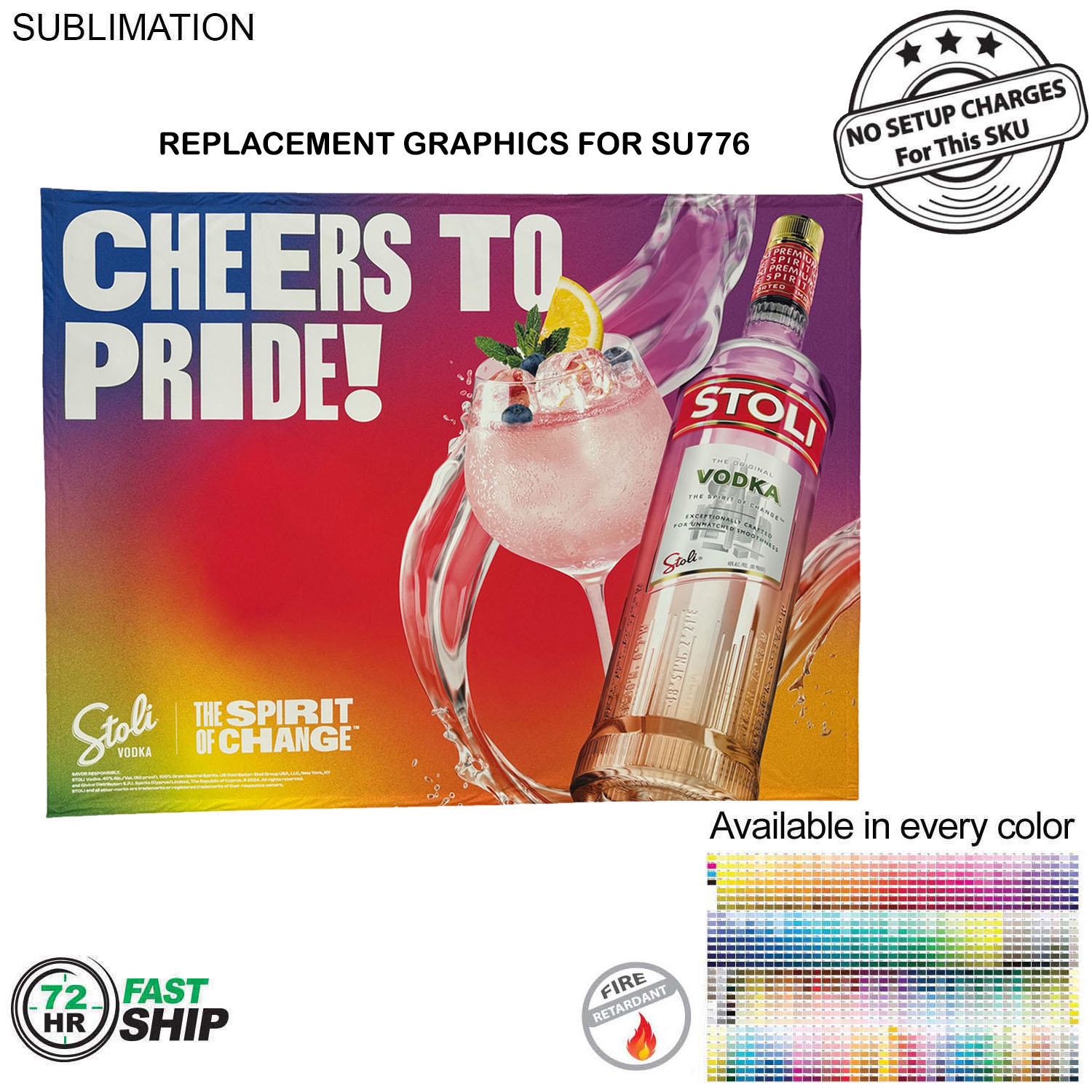 72Hr Fast Ship - Replacement Graphics for 10'w Straight Wall Tension Fabric with Velcro on the back.