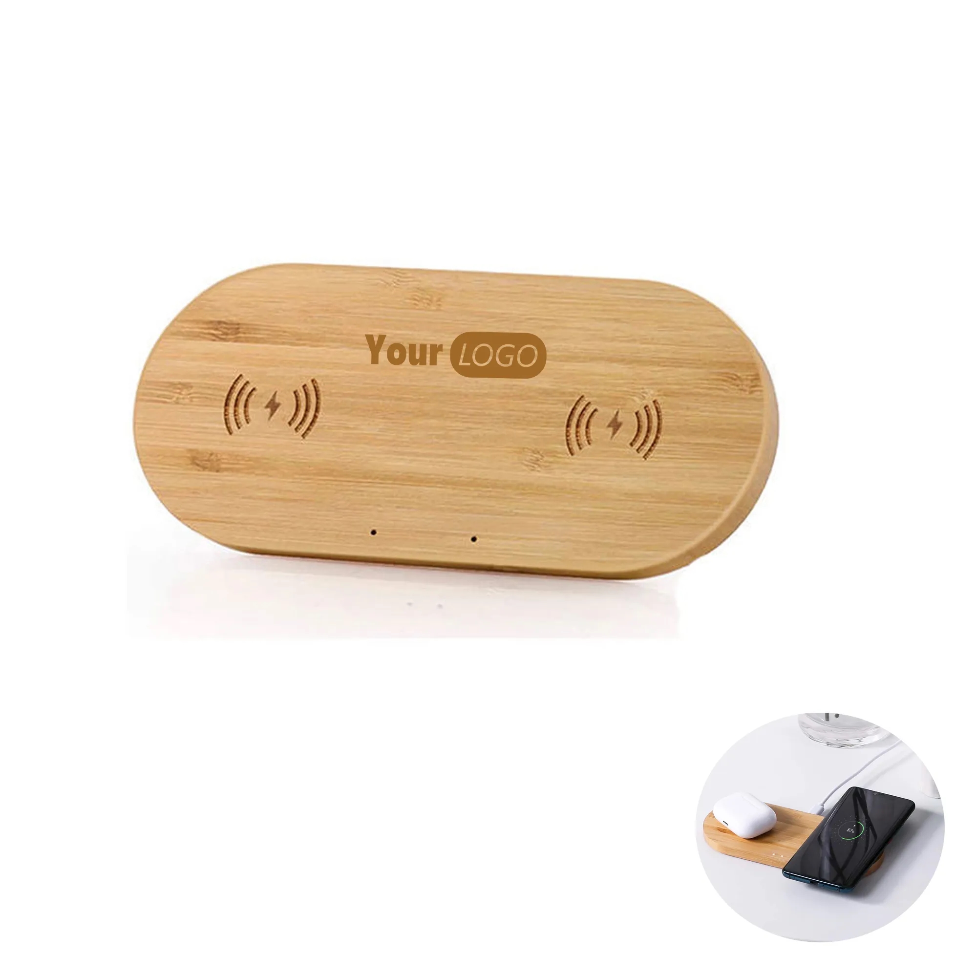 Veelink Bamboo Dual Charger Double 10W Wireless Cha 7