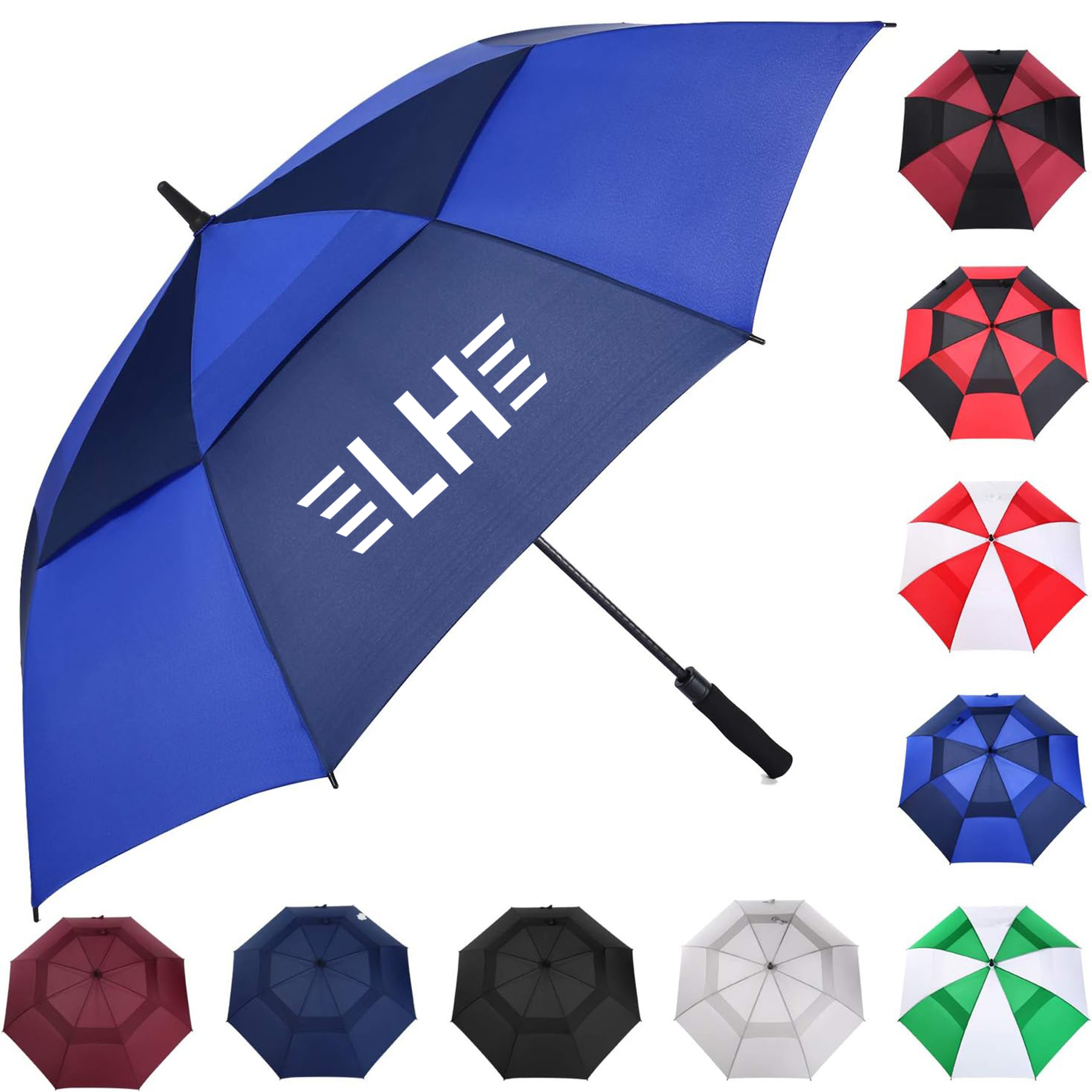 60'' Vented Auto-Open Golf Umbrella (Full Color)