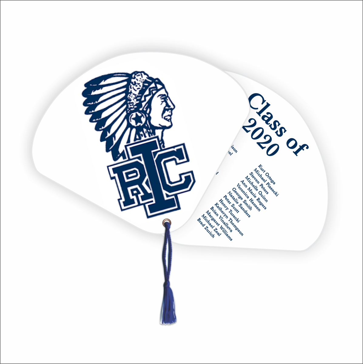 2 Part Graduation Hand Fan 1E Grad