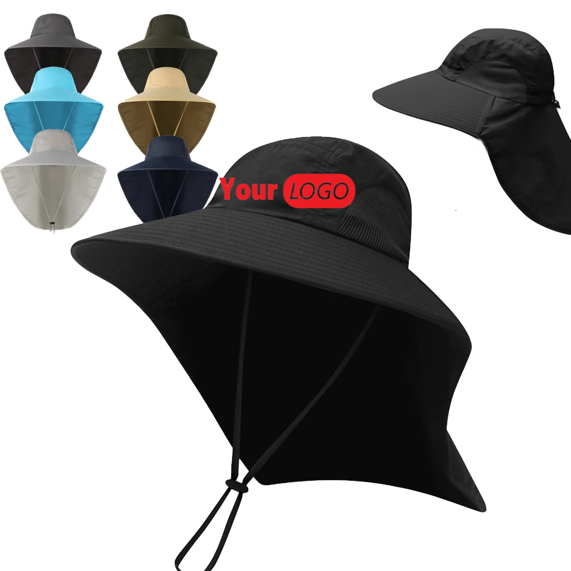Quick Dry Wide Brim Fishing Sun Shawl Outdoors Cap 9