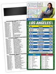 Football Schedule Laminated Card/Postcard with Magnet Strip 3.5x8.5 - 14 pt.