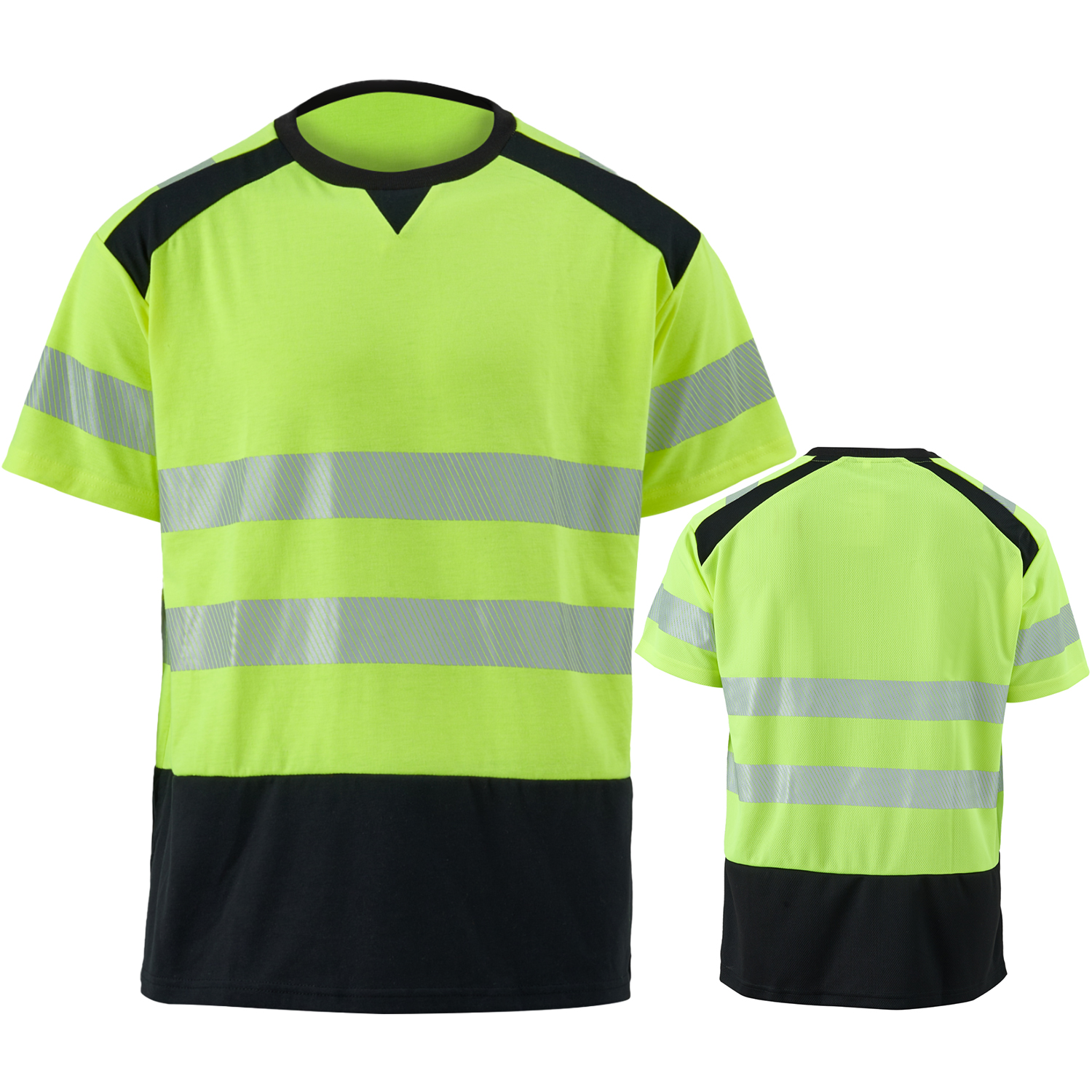3.8 Oz. Polyester Class 3 Color Block Safety T-Shirt With Segmented Tape