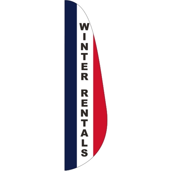 3' x 12' Message Feather Flag - Winter Rentals