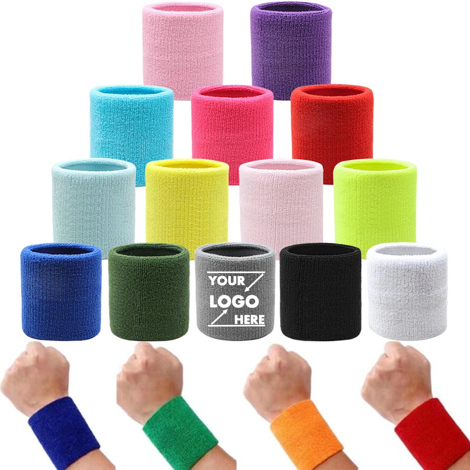 Colroful Sports Wristbands Cotton Wrist Sweatbands 6