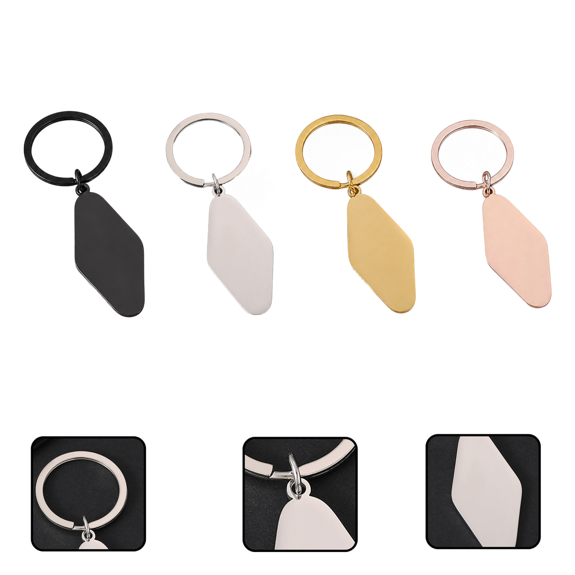 Asymmetrical Blank Tag Keychain 2