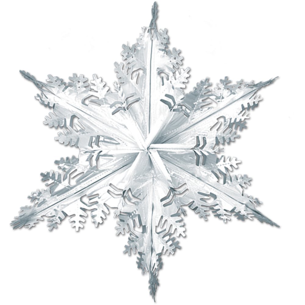 Hanging Winter Snowflakes - Silver 24" 3