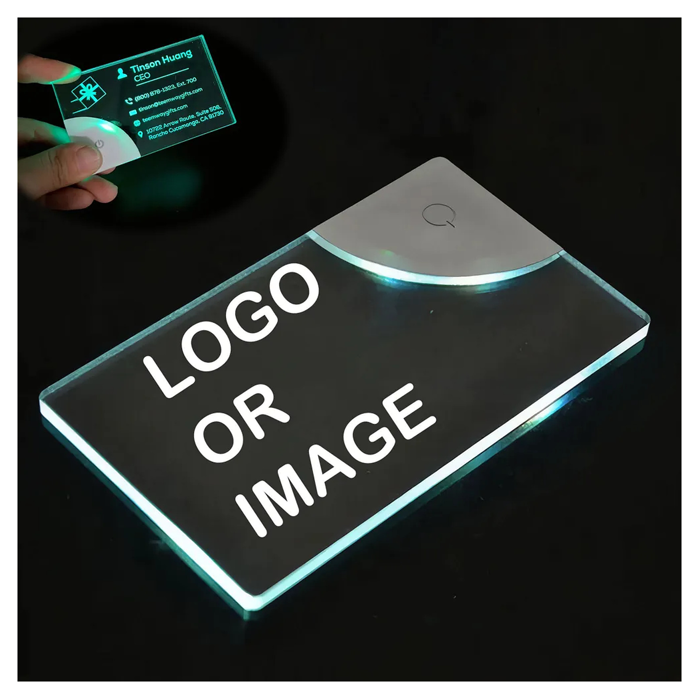 Acrylic LED Light Up Business Card