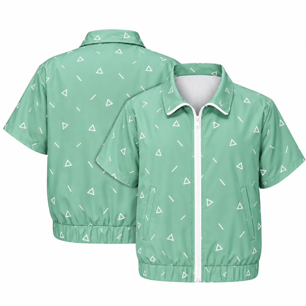 Custom Sublimated Retro Full Zip Short Sleeve Jacket