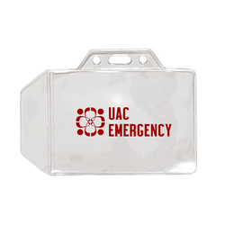 3.60" W x 2.60" H - Horizontal Clear Vinyl Badge Holder (1 Color Imprint)