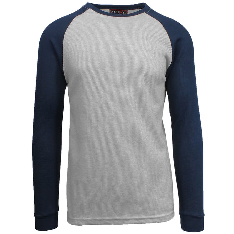 Men's Thermal Shirts - Heather Gray/Navy S-XL 3