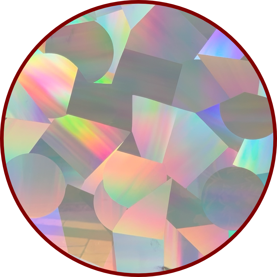 Confetti holographic material pattern swatch