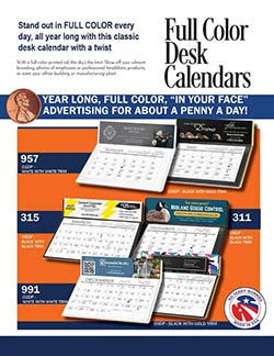 Full color desk calendar sales flyer