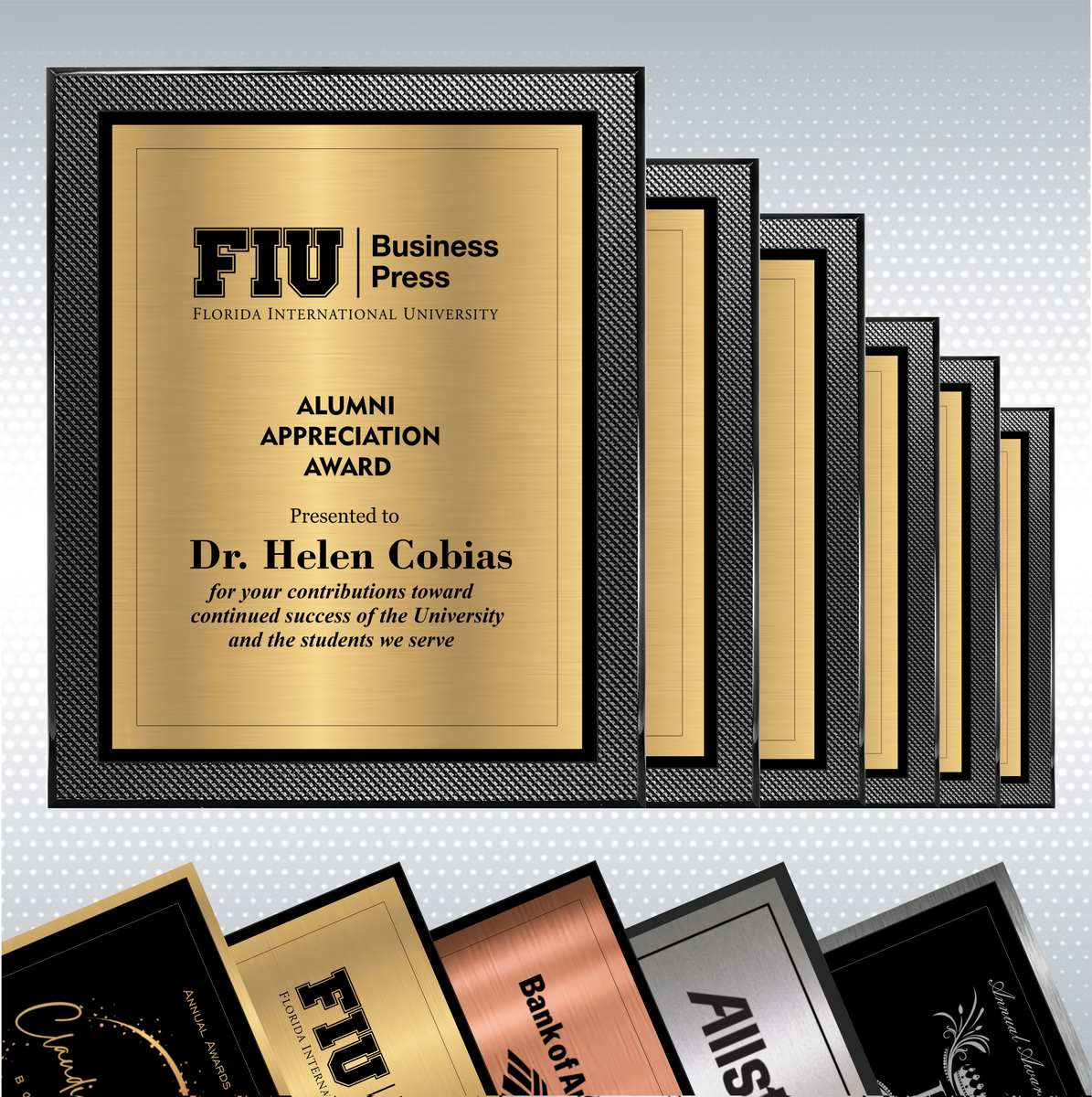 Piano Carbon Fiber Finish Plaque w/Choice of Double Plate 14