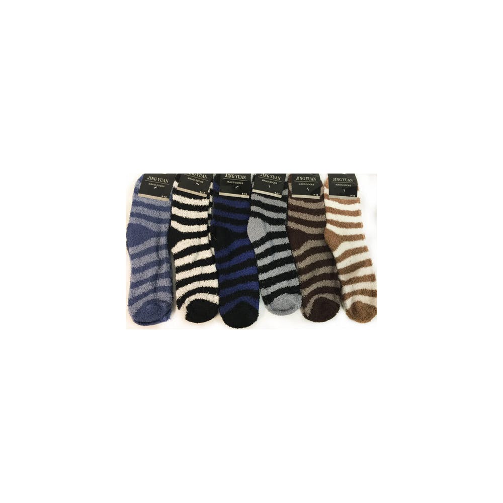 Striped Fuzzy Socks - Assorted 3
