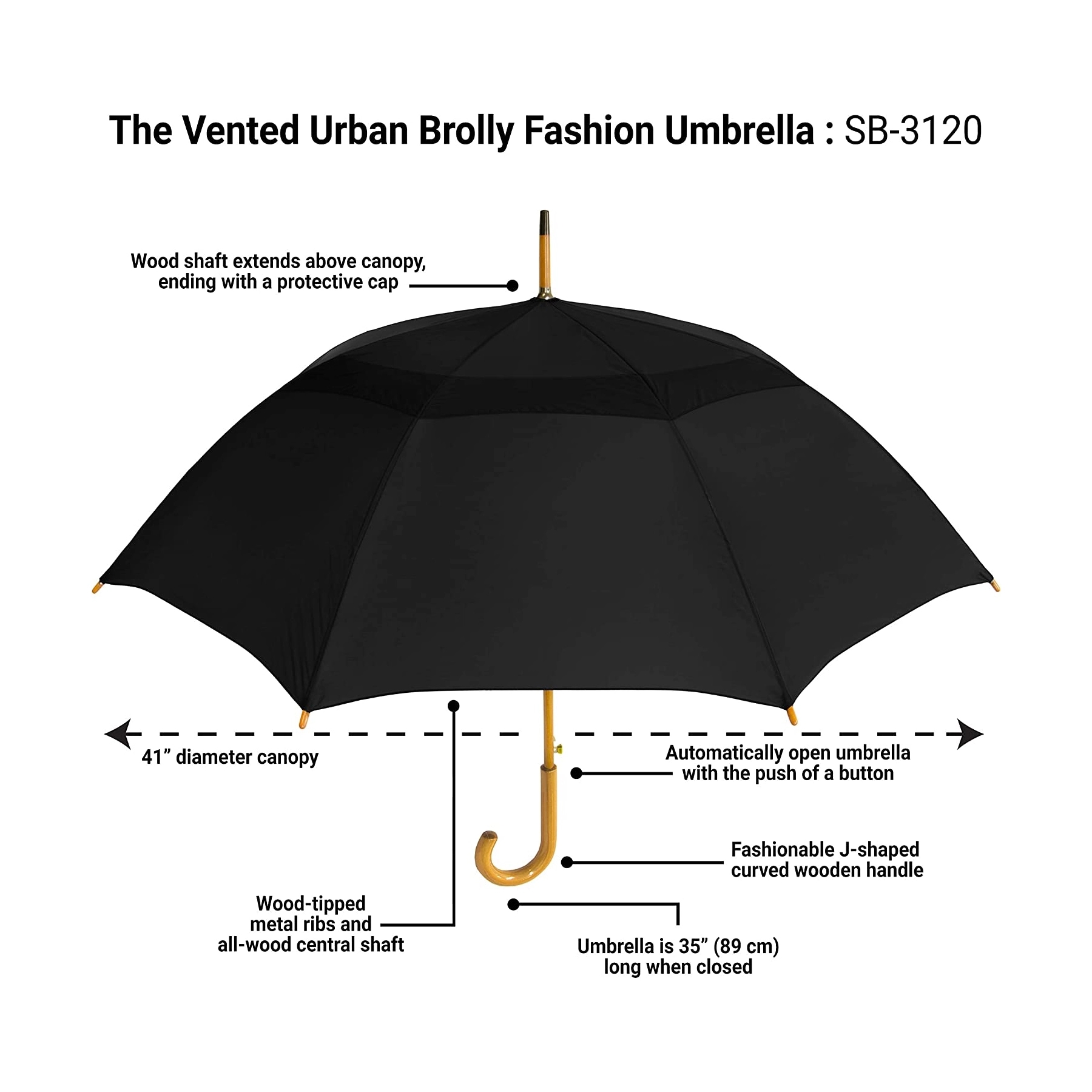 Umbrella with curved handle 7