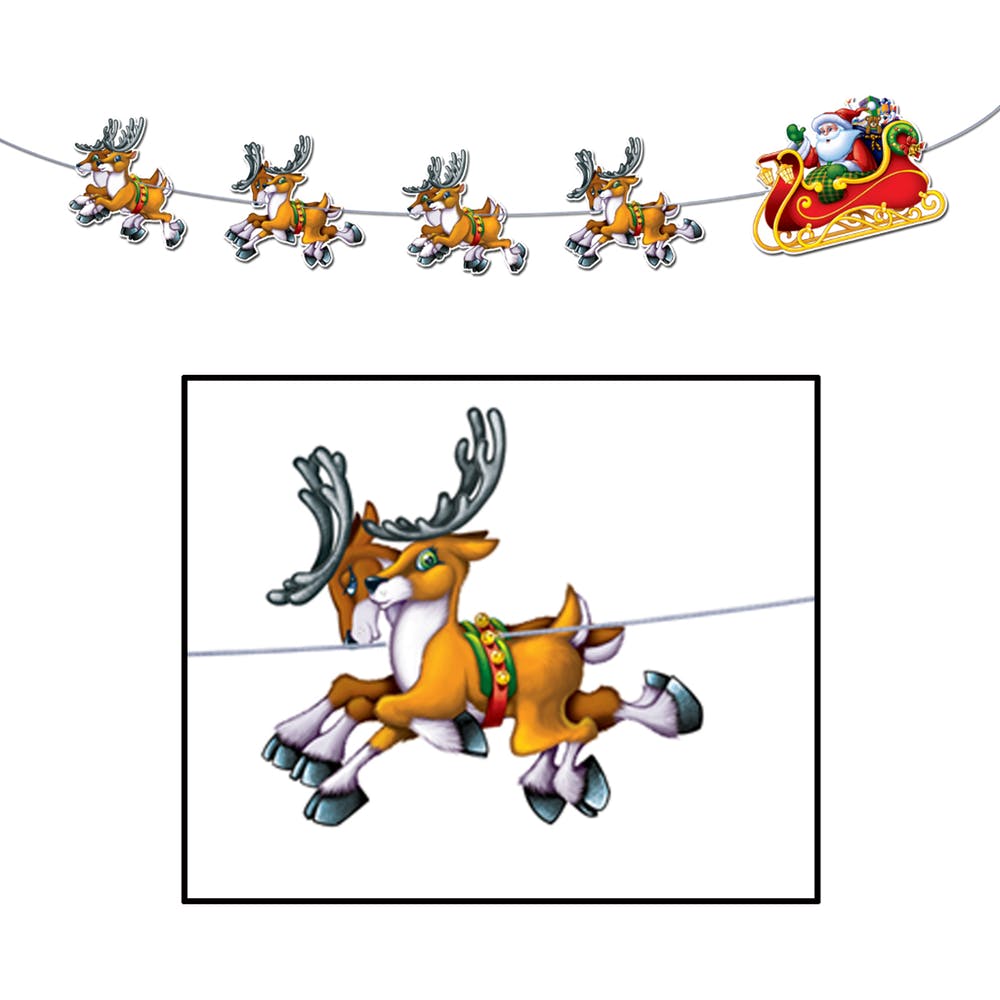 Santa & Sleigh Streamers - 8' 2