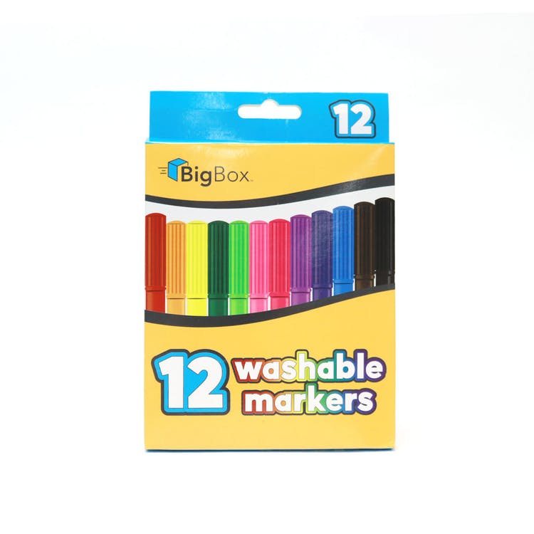 BigBox Washable Fine-Tip Markers 12ct 2