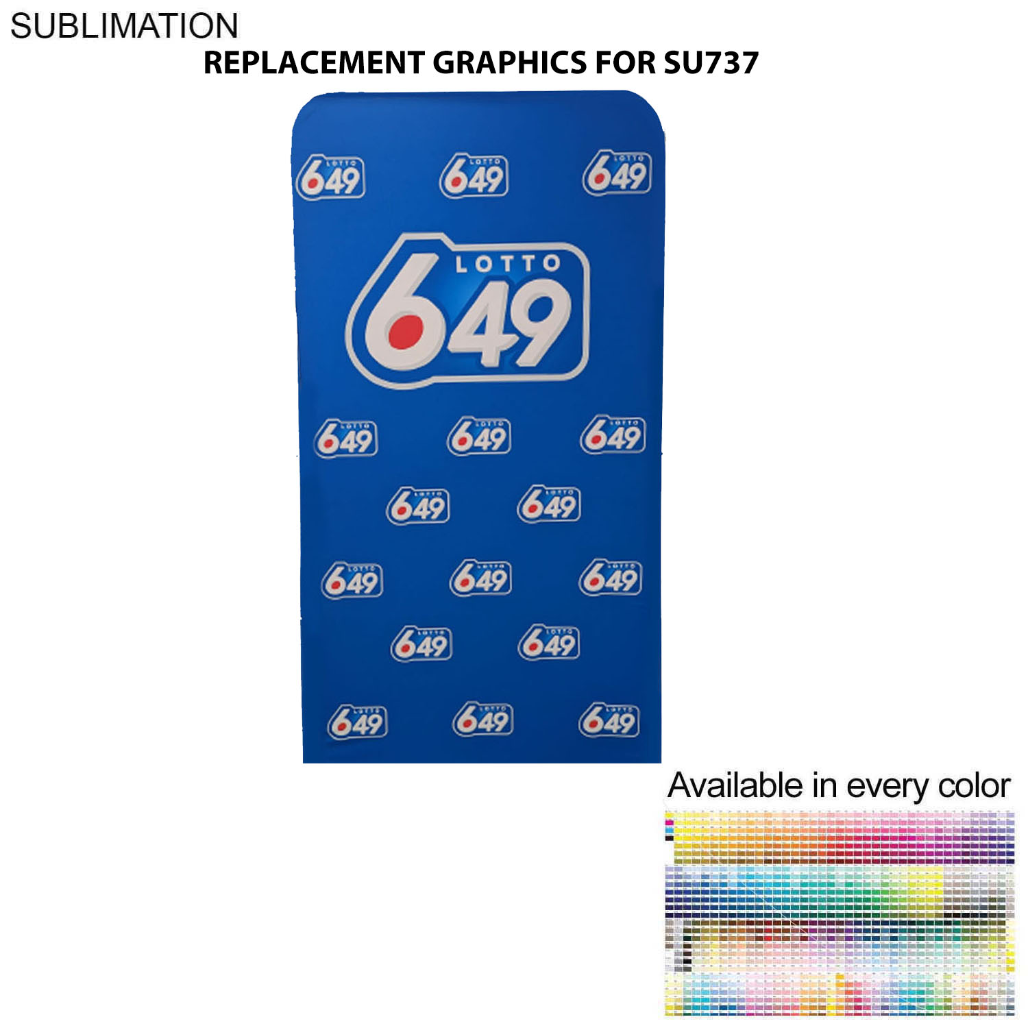 Replacement Graphics Double Sided 4'W x 90"H EuroFit Tension Fabric Slip on Cover, NO SETUP 4