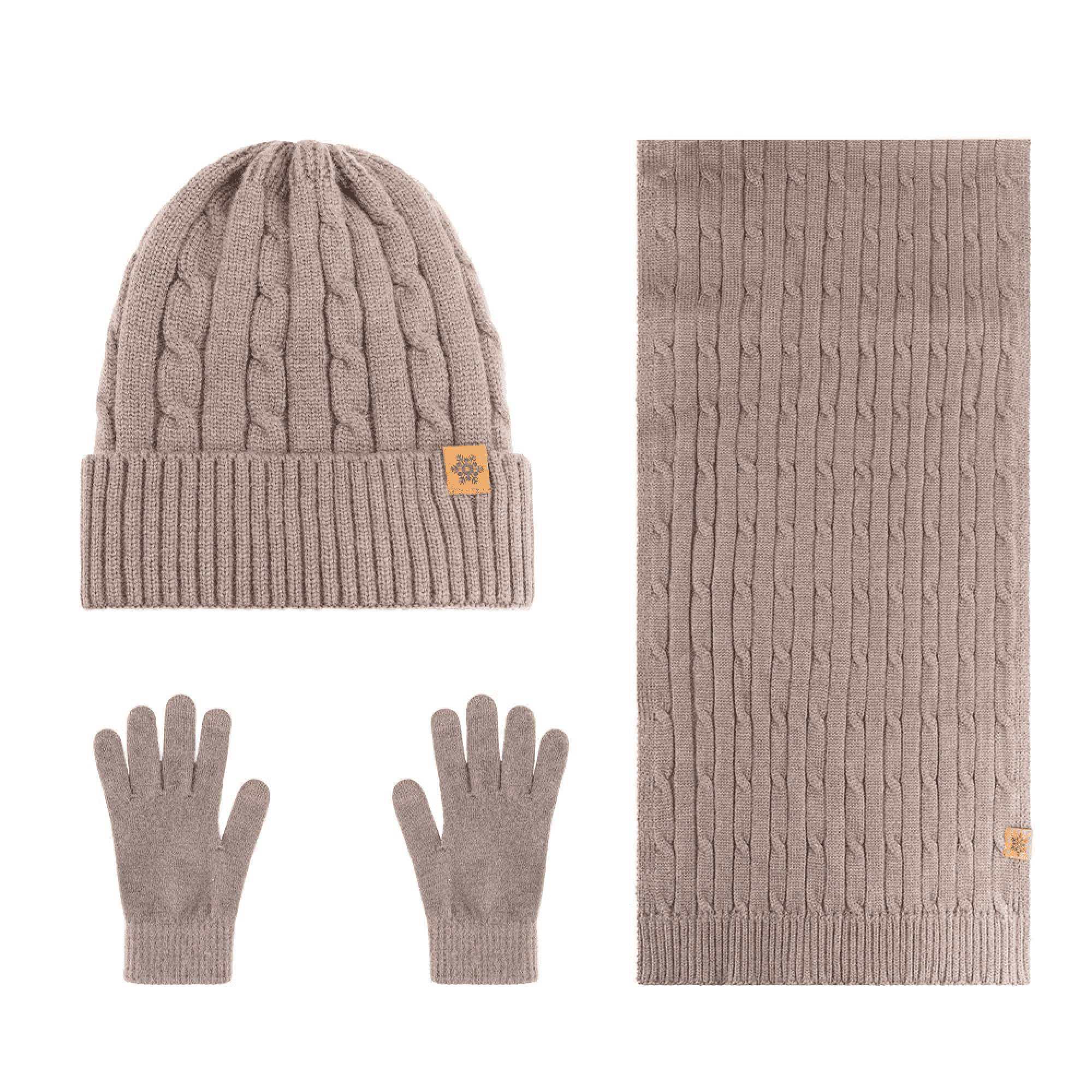 Winter Knitted Hat Scarf Touchscreen Glove Set 12
